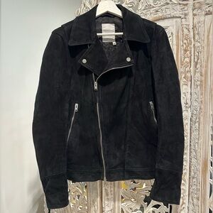 J.Lindeberg Black Suede Jacket with Silver Accents